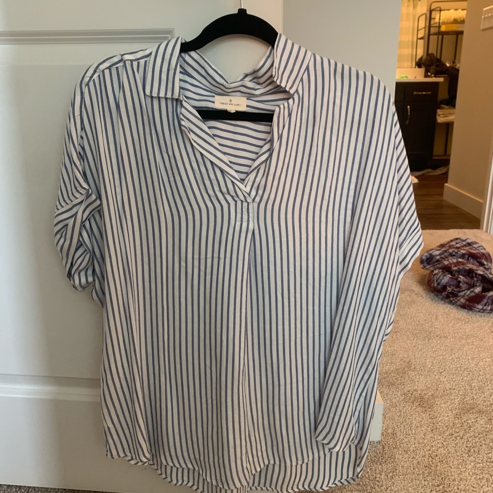 Striped blue shirt